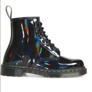 Rainbow Patent Black Boots 